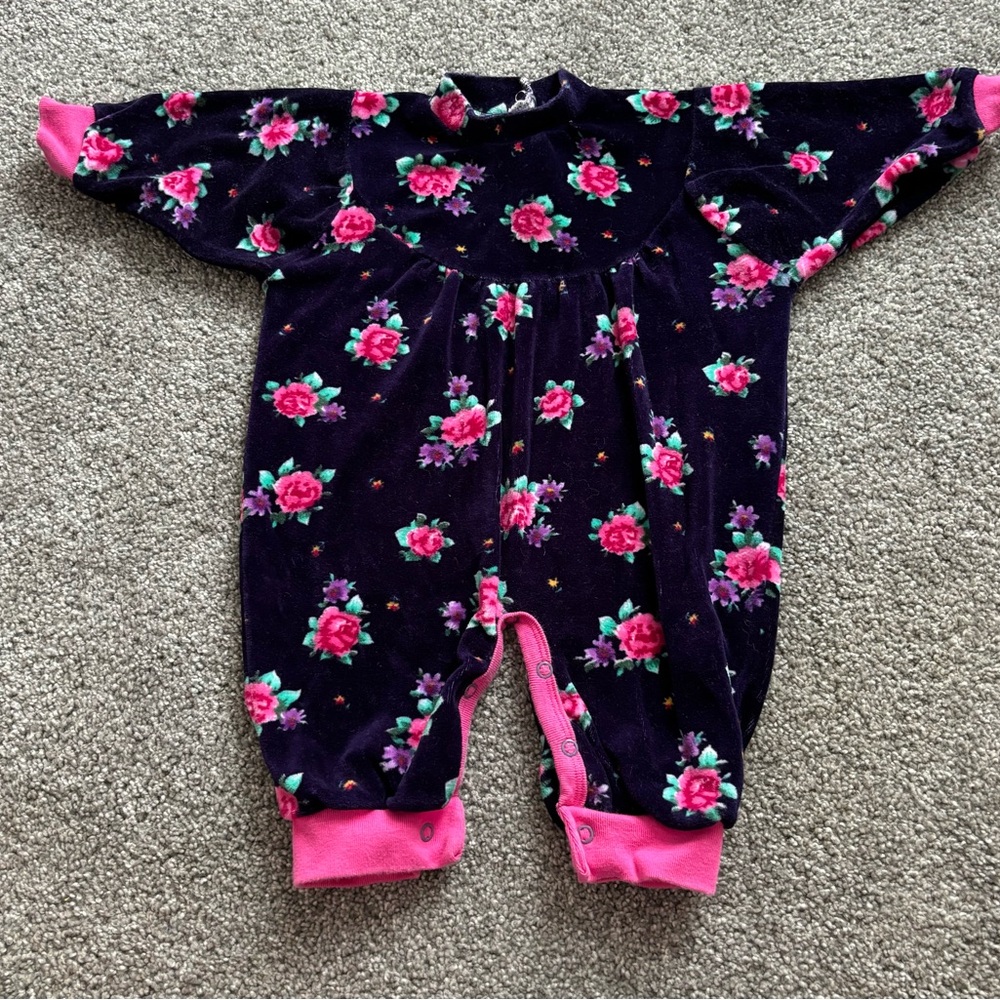 Vintage Natural Shapes Floral long sleeve romper